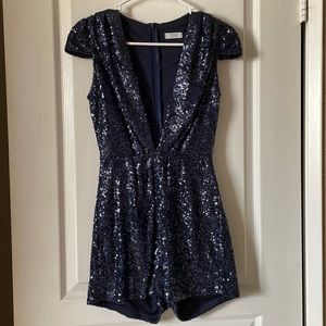 Women’s blue sequin jumpsuit Tobi